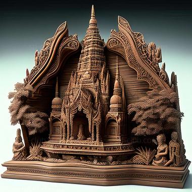 3D model Phra Nakhon Si Ayutthaya in Thailand (STL)